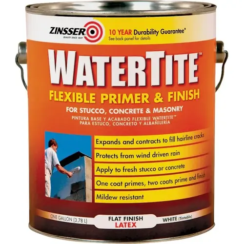 WATERTITE Flexible Primer and Finish, White, 1 gal Can - pack of 2