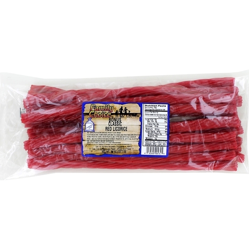 Family Choice 472 Licorice Candy, Original Flavor, 22 oz Cello Bag Red