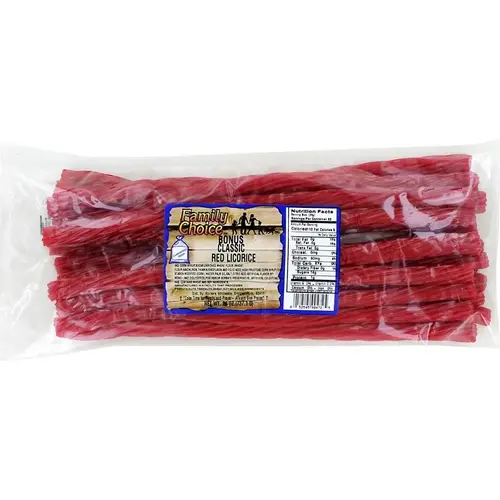 Family Choice 472 Licorice Candy, Original Flavor, 22 oz Cello Bag Red