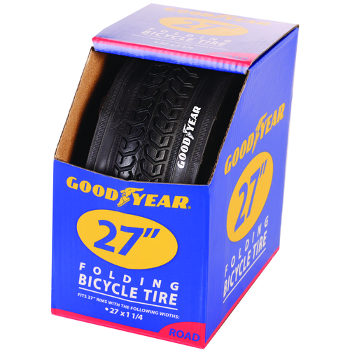 91063 Road Tire, Folding, Black, For: 27 x 1-1/4 in Rim - pack of 2