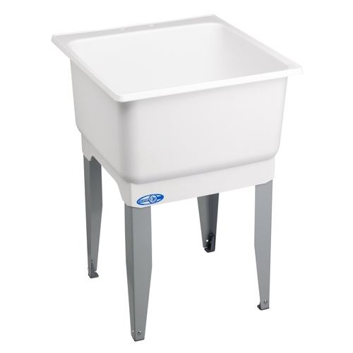 ELM 14 UTILATUB Series Laundry Tub, 20 gal Capacity, 33 in OAH, Polypropylene, White, Floor Mounting, 1-Bowl