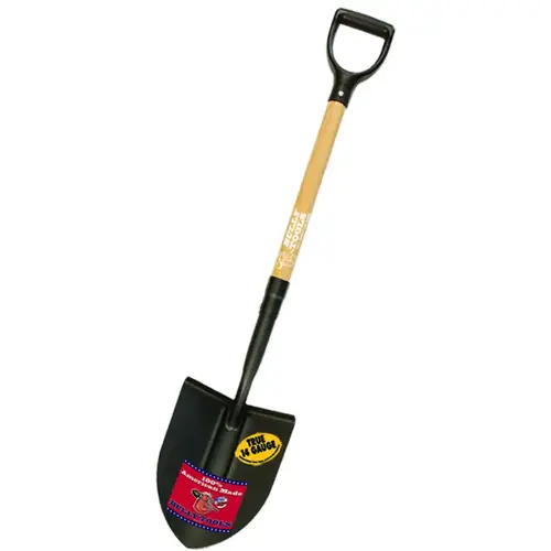 Digging Shovel, 9 in W Blade, 14 ga Gauge, American Steel Blade, American Ashwood Handle