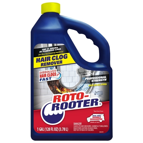 Roto-Rooter 351402 Hair Clog Remover, Liquid, Characteristic, 128 oz