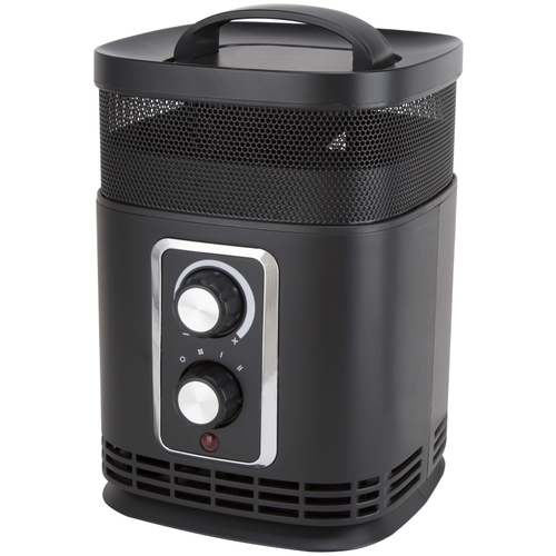 PowerZone PTC-156 360 deg Ceramic PTC Heater, 12.5 A, 120 V, 750/1500 W, 1500 W Heating, Black