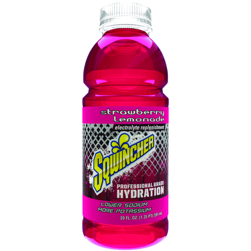 X462-MB600 Ready-to-Drink Hydration, Liquid, Lemonade, Strawberry Flavor, 20 oz Bottle