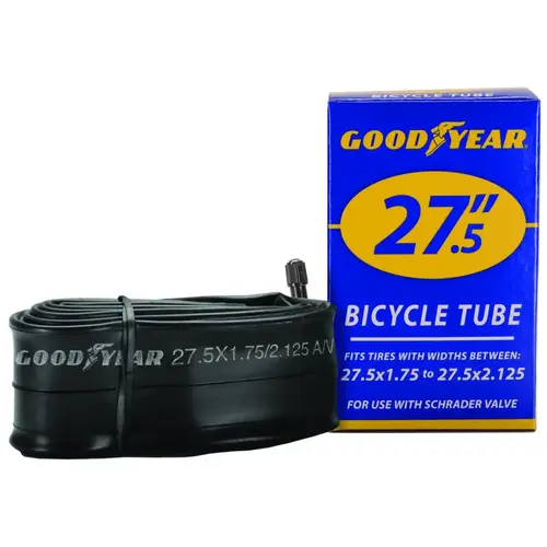 Bicycle Tube, Black, For: 27-1/2 x 1-3/4 to 2-1/8 in W Bicycle Tires