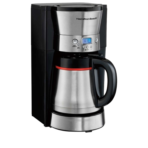 HAMILTON BEACH 46895 46896 Coffee Maker, 10 Cup Capacity, 1025 W, Black/Stainless Steel