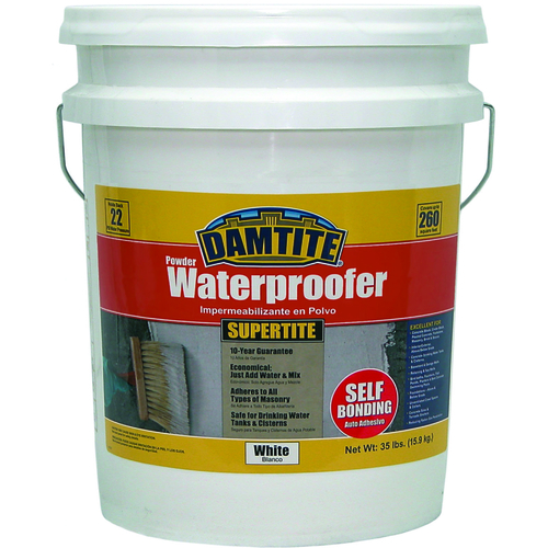 DAMTITE 01351 Powder Waterproofer, White, Powder, 35 lb Pail