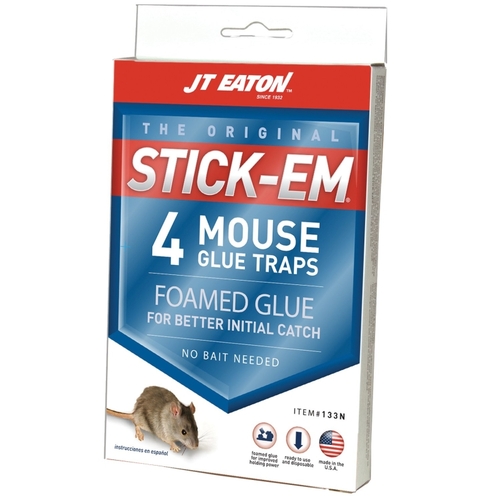 JT Eaton 133N STICK-EM Glue Trap, 3-1/4 in W, 4-1/2 in H Clear/Pale Yellow - pack of 4