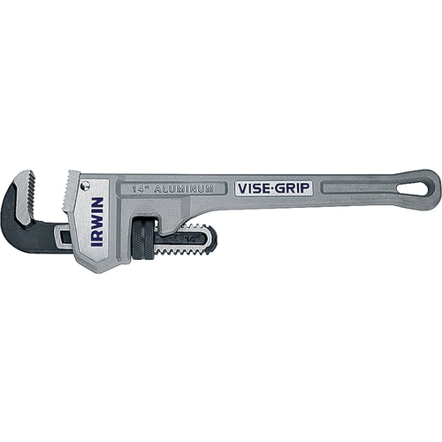 Pipe Wrench, 2 in Jaw, 14 in L, Aluminum, I-Beam Handle