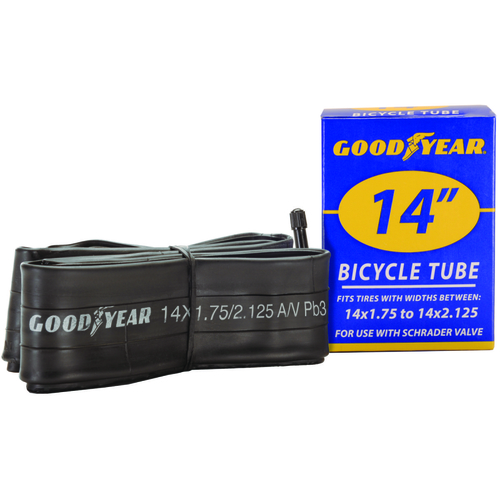 Bicycle Tube, Black, For: 14 x 1-3/4 in to 2-1/8 in W Bicycle Tires