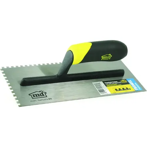 Tile Installation Trowel, 11 in L, 4-1/2 in W, Square Notch, Comfort Grip Handle