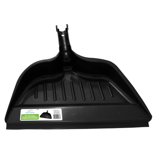 Snap-On Dustpan, 12.75 in L, 14.75 in W, Recycle Polypropylene, Gray, Rubber Lip