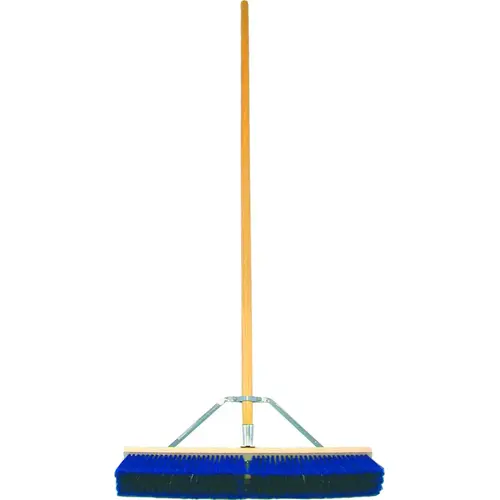 Contractor Push Broom, 3 in L Trim, Polypropylene/Polystyrene Bristle, Hardwood Handle