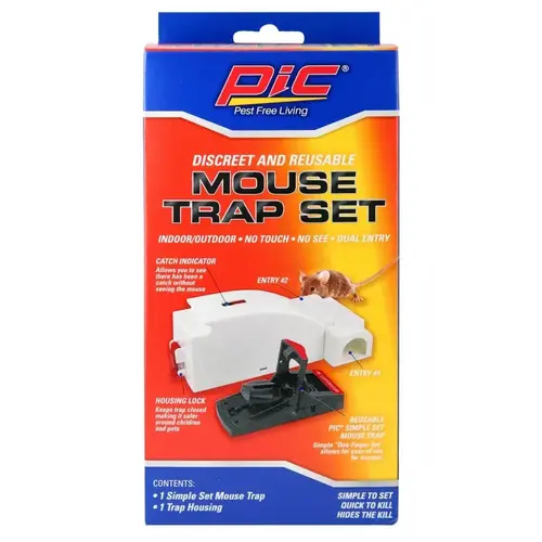 pic MTK Mouse Trap Set, 8 in L, 4.2 in W, 2.9 in H