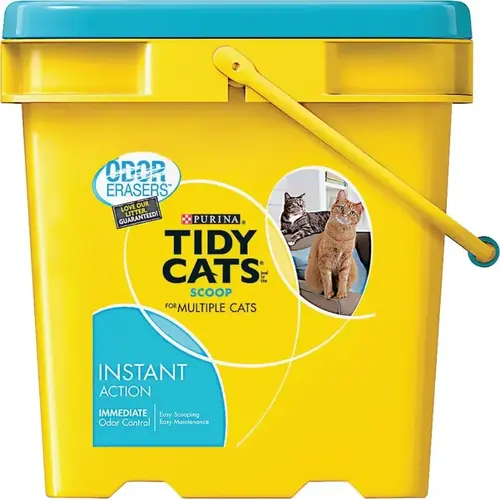 Tidy Cats 7023010712 Instant Action 7023010785 Cat Litter, 35 lb Capacity, Gray/Tan, Granular Jug
