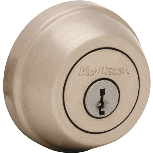 Deadbolt, Different, Smartkey Key, Steel, Satin Nickel, 2-3/8 to 2-3/4 in Backset