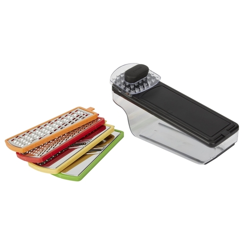 Mandolin Grater Set, Plastic, Black