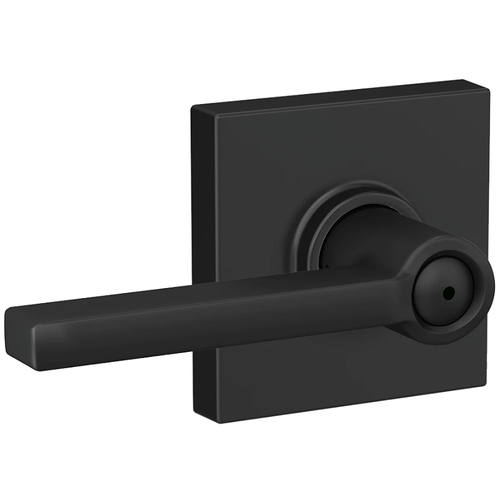 Latitude Series F40 LAT 622 COL Privacy Door Lock, Pushbutton Lock, Lever Handle, Zinc, Matte Black