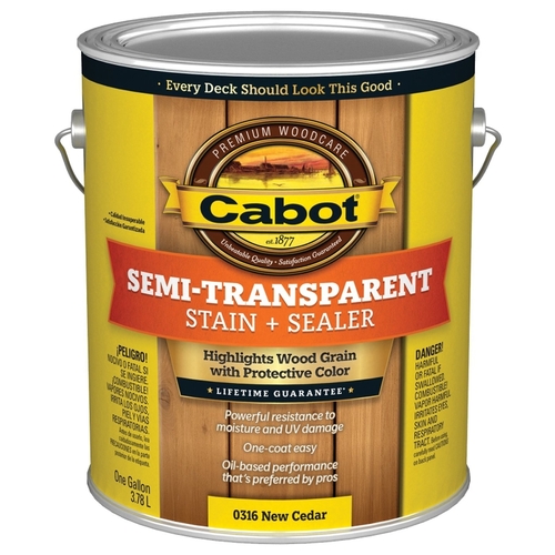 140.000.007 Deck and Siding Stain, New Cedar, Liquid, 1 gal - pack of 4