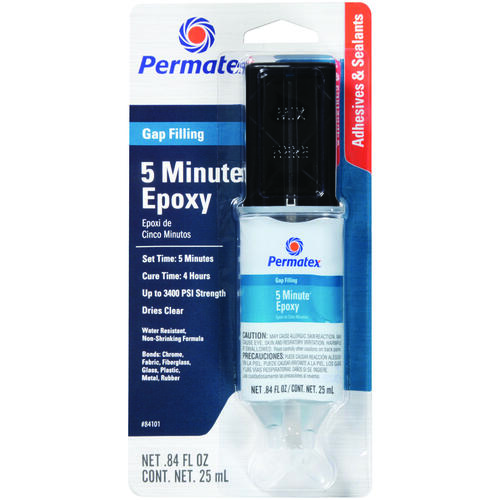PERMATEX 84101 Gap Filling Epoxy, Amber, Liquid, 0.84 oz Syringe