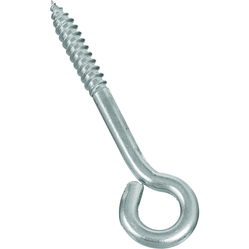 Lag Screw Eye, 1/4 in Thread, 1-1/2 in L Thread, 1/2 in ID Dia Eye, 2.76 in L Shank Stainless Steel