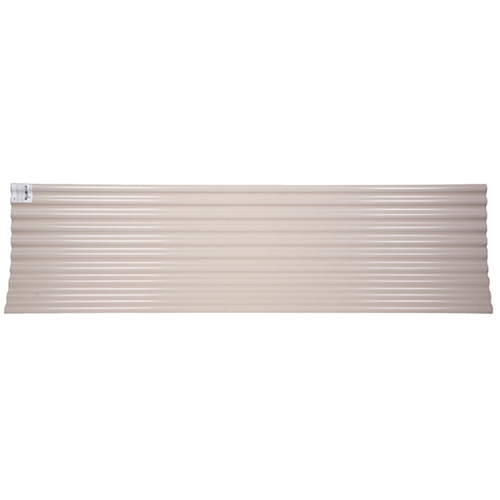 TUFTEX 1208C SeaCoaster Series Roof Panel, 12 ft L, 26 in W, Corrugated Profile, Vinyl, Opaque Tan