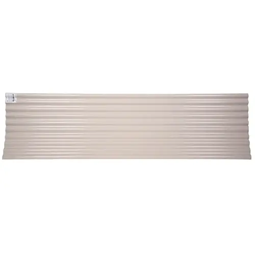 TUFTEX 1208C SeaCoaster Series Roof Panel, 12 ft L, 26 in W, Corrugated Profile, Vinyl, Opaque Tan