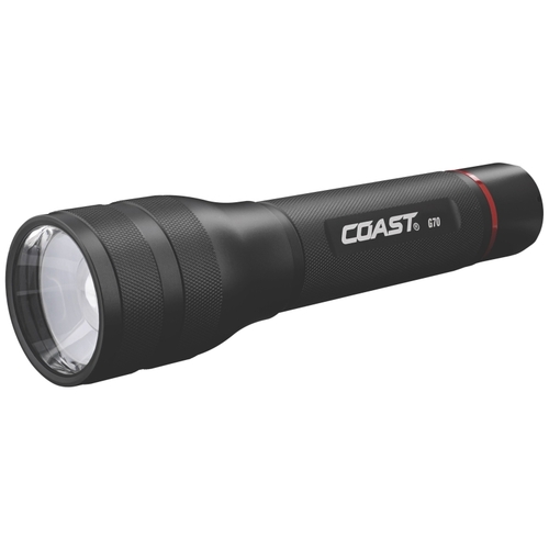 COAST G70 Flashlight, AA Battery, Alkaline Battery, LED Lamp, 850 Lumens High, 425 Lumens Medium, 110 Lumens Low Lumens