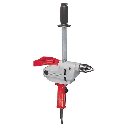 Electric Drill, 7 A, 1/2 in Chuck, Keyed Chuck, 8 ft L Cord Red