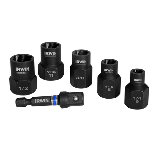 Bolt-Grip Bolt Extraction Set, 6-Piece, HCS, Specifications: Reverse Spiral Flute