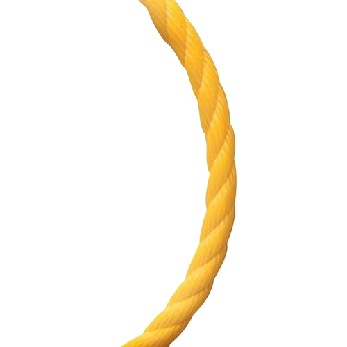 Rope, 3/4 in Dia, 100 ft L, 1093 lb Working Load, Polypropylene, Yellow