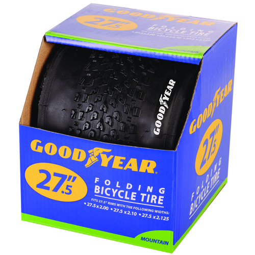 91066 Mountain Bike Tire, Folding, Black, For: 27-1/2 x 2 to 2.10 to 2-1/8 in Rim - pack of 2