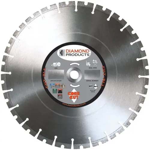 Diamond 84968 Circular Saw Blade, 14 in Dia, Universal Arbor, Diamond Cutting Edge