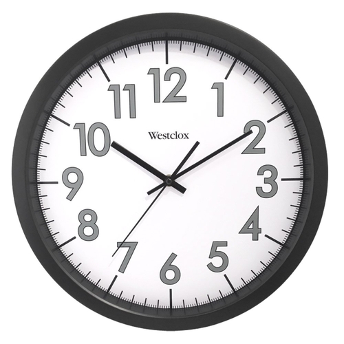 Westclox 32067 Clock, Round, White Frame, Plastic Clock Face, Analog