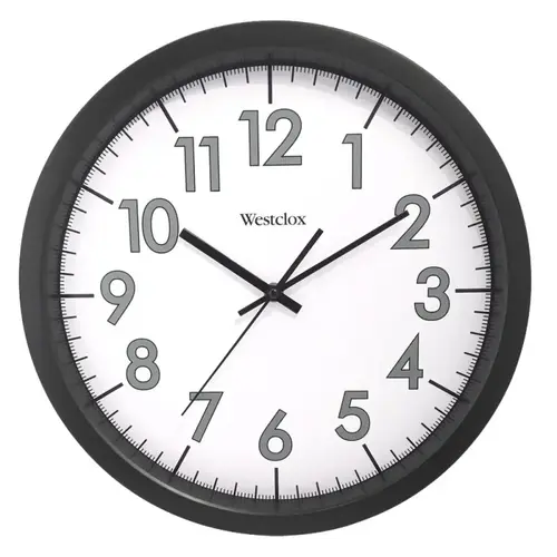 Westclox 32067 Clock, Round, White Frame, Plastic Clock Face, Analog