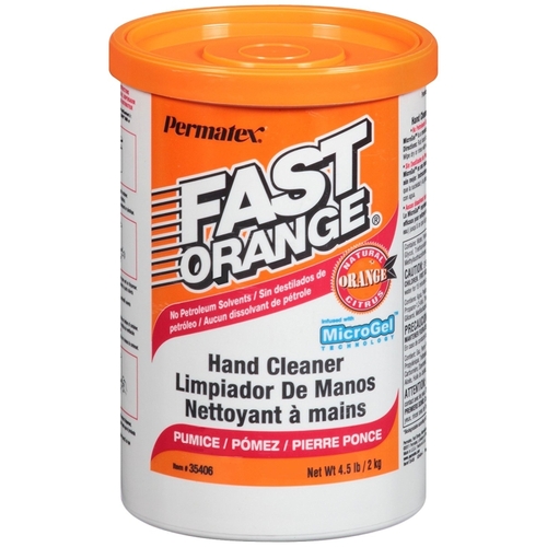 Hand Cleaner, Paste, White, Orange, 4.5 lb Tub