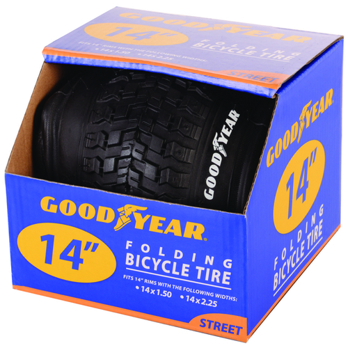 91051 Bike Tire, Folding, Black, For: 14-1/2 x 2-1/4 in Rim