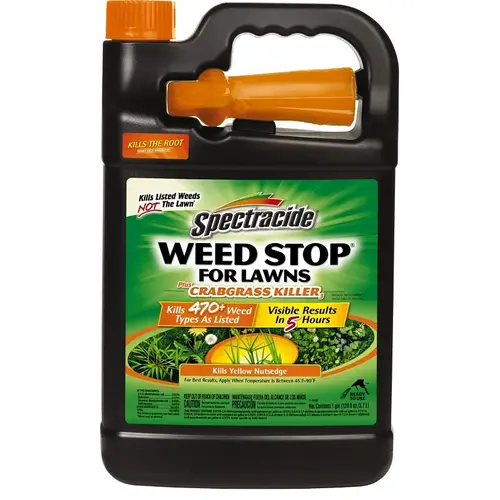 SPECTRACIDE HG-96587 WEED STOP Weed Killer, Liquid, Trigger Spray Application, 1 gal Opaque Brown