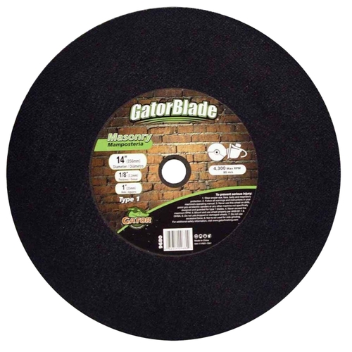 GatorBlade 9680 Cut-Off Wheel, 14 in Dia, 1/8 in Thick, 1 in Arbor