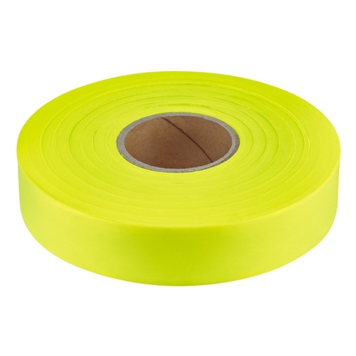 Empire 77-064 Flagging Tape, 600 ft L, 1 in W, Yellow, Plastic