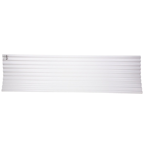 SeaCoaster Series Roof Panel, 8 ft L, 26 in W, Corrugated Profile, Vinyl, Opaque White