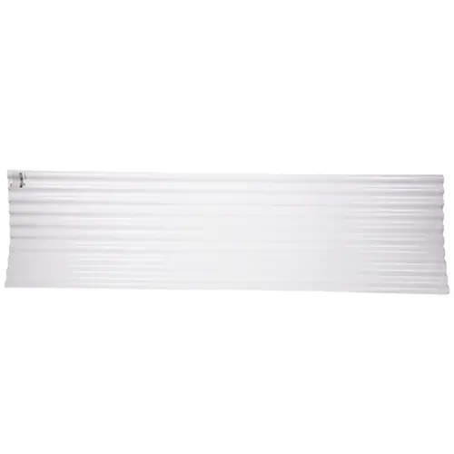 TUFTEX 1201A-XCP10 SeaCoaster Series Roof Panel, 8 ft L, 26 in W, Corrugated Profile, Vinyl, Opaque White - pack of 10