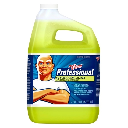 Concentrated No-Rinse Floor Cleaner, 1 gal Jug, Liquid, Lemon, Light Yellow