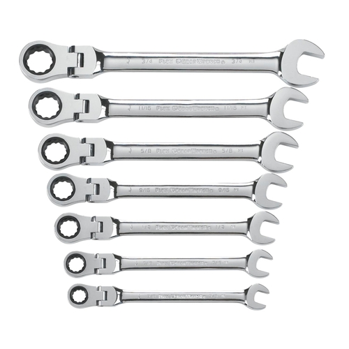 Wrench Set, 7-Piece, Steel, Specifications: SAE Measurement