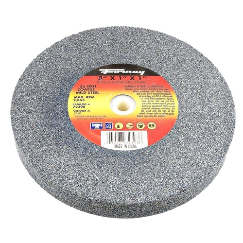 Bench Grinding Wheel, 8 in Dia, 1 in Arbor, 36 Grit, Coarse, Aluminum Oxide Abrasive