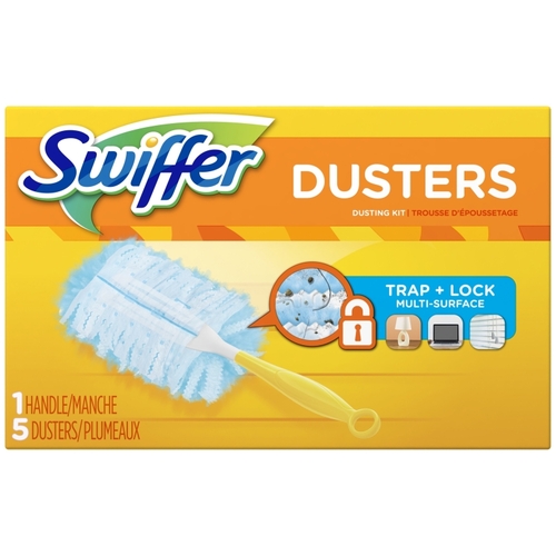SWIFFER 11804 Duster Starter Kit, Fiber Head, Plastic Handle, 6 in L Handle