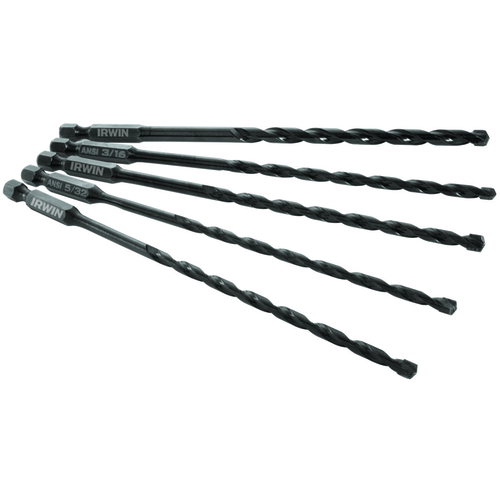 Impact Drill Bit Set, 5-Piece, Carbide, Black Oxide