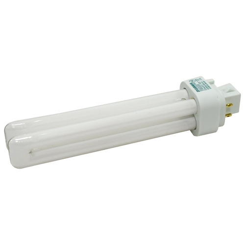 Compact Fluorescent Bulb, 26 W, T12 Lamp, G24Q-3 Lamp Base, 989 Lumens, 3500 K Color Temp, White Light