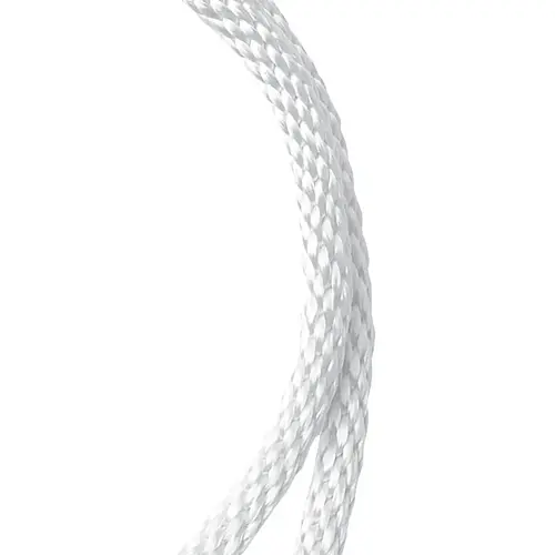 Rope, 5/16 in Dia, 50 ft L, 175 lb Working Load, Nylon/Poly, White